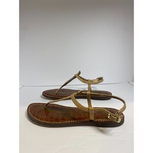 Sam Edelman Gigi Thong Sandal Women's Size 5.5  Beige Flat Slingback